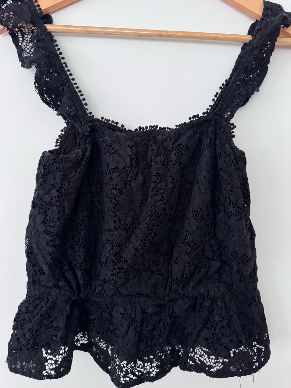 Sunday in Brooklyn Black Lace Peplum Tank